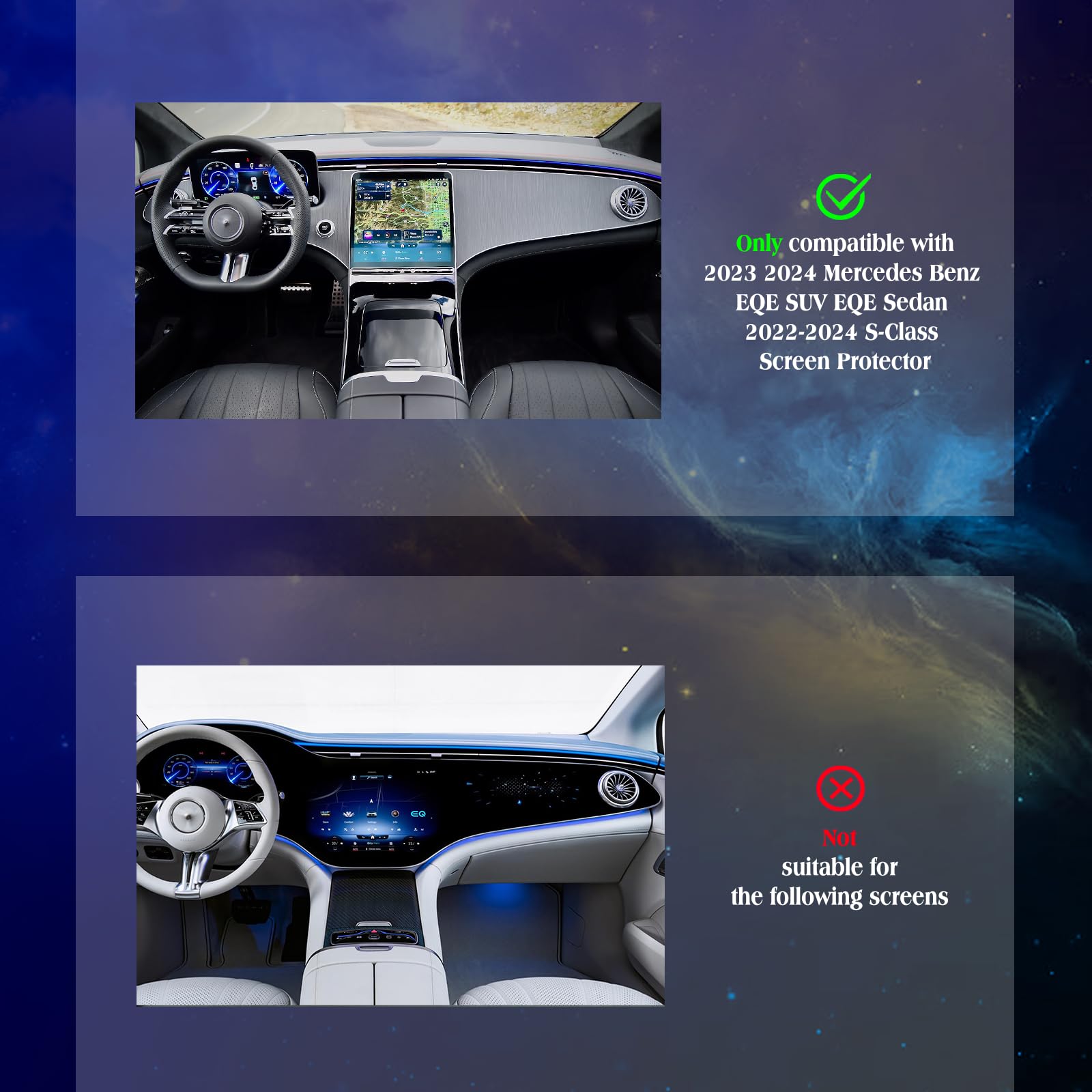 Eueky 2024 Mercedes Eqe Screen Protector For 2023 2024 Mercedes Benz Eqe Sedan Suv / 2024 Amg Eqe Suv / 2022 2024 S Class Nav.12